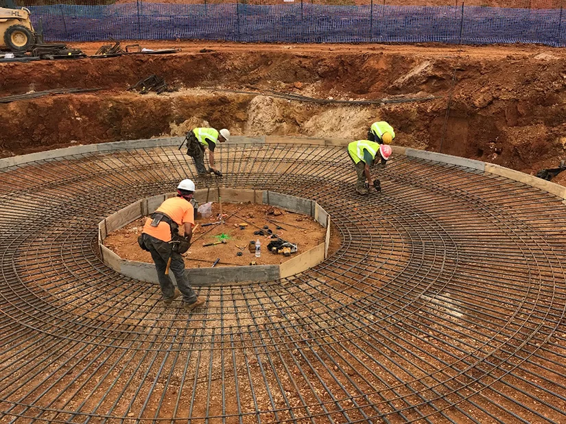 water tower construction on ground