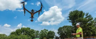 tech demonstrating drone services