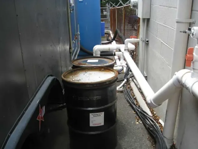 pipes and tanks inside building